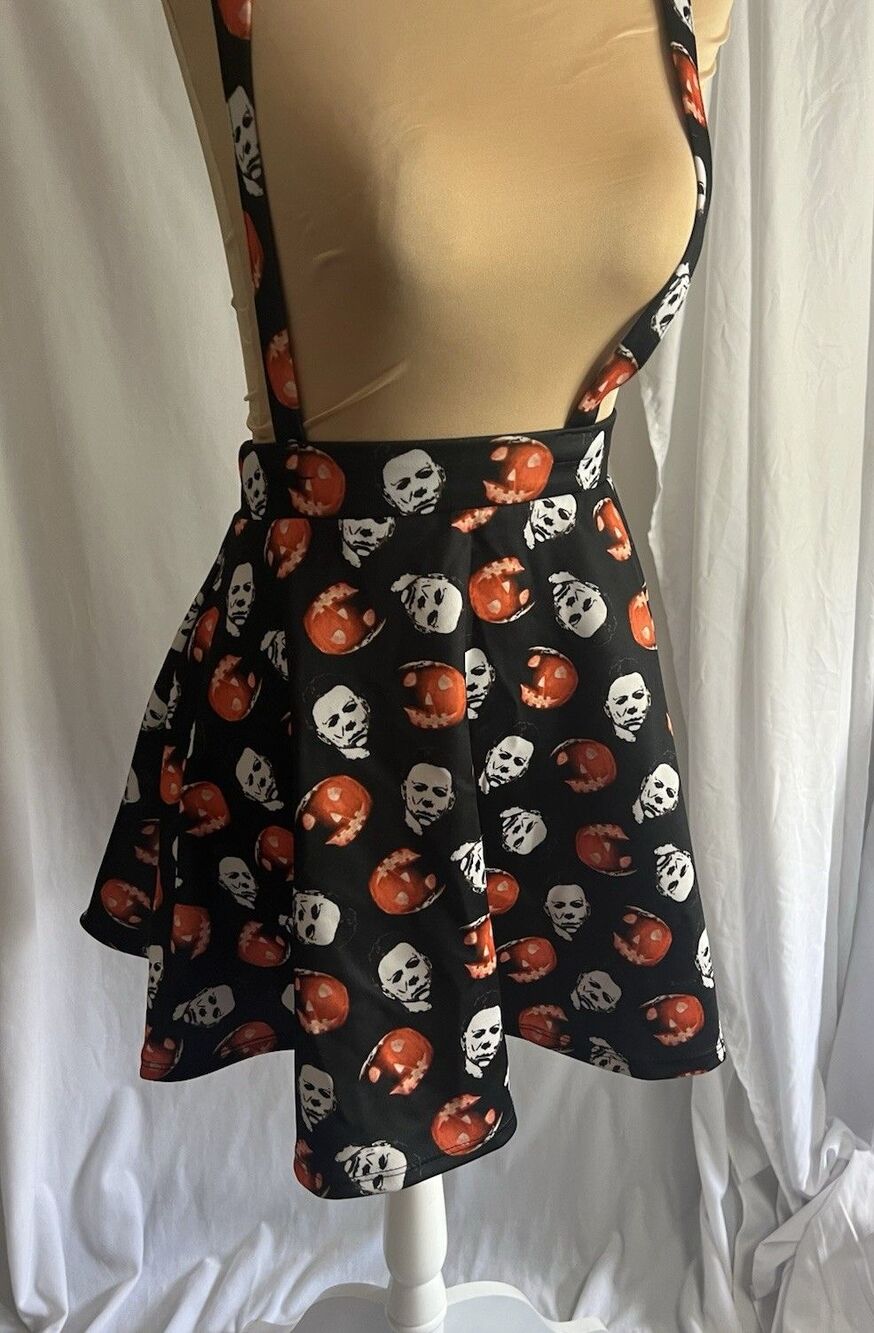 NWT Halloween Michael Myers Pumpkin Suspender Skirt Horror Hot Topic small